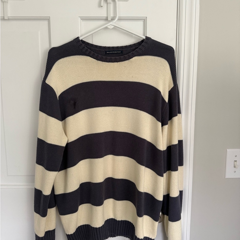 Striped navy and Cream women’s Sweater